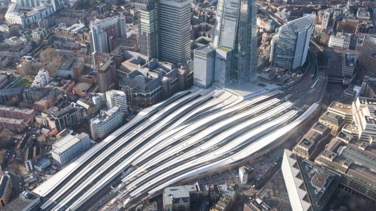 London Bridge pictured from the air, a week before opening